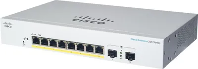 Produktbild von Cisco CBS220-8P-E-2G-EU Managed L2 Gigabit Ethernet (10/100/1000) Netzwerk-Switch Ethernet-Anschluss, untersttzt Stromversorgung ber diesen Port (PoE) Wei