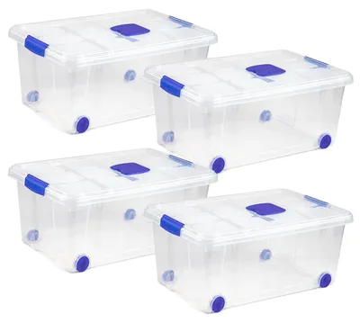 Obrázok produktu pre Úložná krabica, objem 36 l, stohovateľná konštrukcia, 4 kusy 36 l 59 x 40 x 25