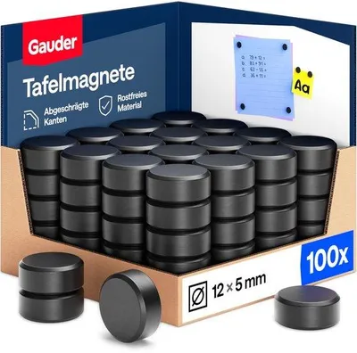 Produktbild von Starke runde Magneten schwarz 12x5mm 100 Stück