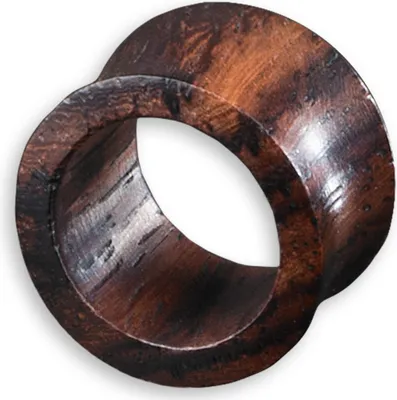 Produktbild von viva-adorno 1 Stück 10mm Double Flared Flesh Tunnel Plug aus Holz verschiedene Holzarten zur Auswahl Größe 4 - 30mm WP2,Sono Holz