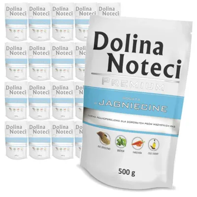 Zdjęcie produktu dla Dolina Noteci PREMIUM bogata w jagnięcinę saszetka 20x500 g Mokra karma dla psa