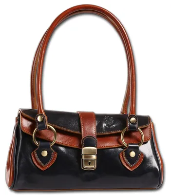 Produktbild von Toscanto Damen Schultertasche Leder Tasche dunkelblau braun D3OTT881SB6