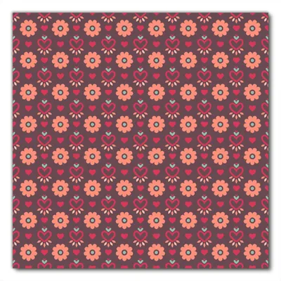 Produktbild von Wallario selbstklebende Möbelfolie/ Tischdecke für Innen und Außen, Größe: 70 x 70 cm - Muster mit Blumen und Herzen