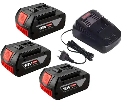 Image de Batterie de rechange, capacité de 8 000 mAh, compatible avec les outils électriques 18 V, chargeur 8,0 Ah x 3 x 1