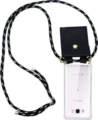 Produktbild von Cadorabo Hülle für Samsung Galaxy J7 2016 Schutzhülle in Schwarz Handy Kette Silikon Kordel abnehmbares Etui