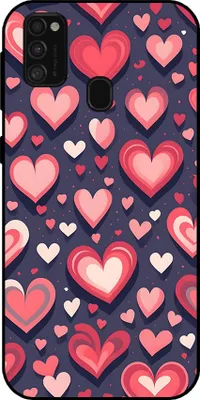 Produktbild von Smartphonica Telefon Fall geeignet für Samsung Galaxy M31 mit Herzen Impressum - TPU Backcover Fall mit Herz-Design
