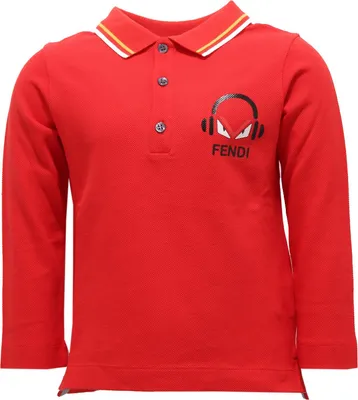 Productafbeelding van 2380V polo shirt, model "Bimbo", van het merk FENDI, rood, katoen, voor kinderen