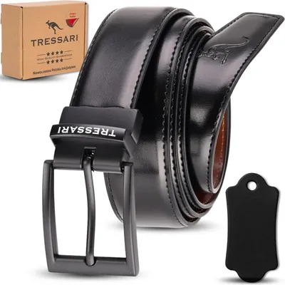 Immagine prodotto di TRESSARI cintura in pelle double-face 120 cm nero marrone per pantaloni
