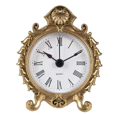 Produktbild von Clayre & Eef Tischuhr 10 cm Goldfarbig Metall