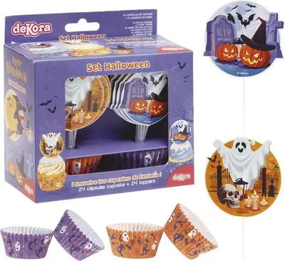 Produktbild von 48 Teile Muffin Set Halloween Cupcakes