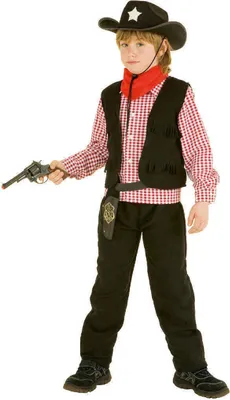 Produktbild von O5029-140 schwarz Kinder Cowboykostüm 3 teilig Cowboyanzug Gr.140