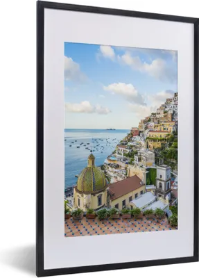 Produktbild von MuchoWow® MuchoWow® Gerahmtes Poster Italien - Positano - Wasser 40x60 cm - Poster mit zchwarzem Bilderrahmen - Poster in Rahmen