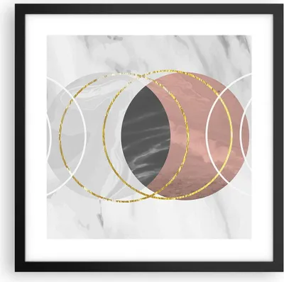 Produktbild von Gerahmtes Poster - Schwarzer Rahmen - Abstraktion Formen Stück - 40x40 cm - Wand Bild - Wanddeko - Wandbilder - Kunstposter - Wandposter - Bilderrahmen - Bilder - Kunstdruck - P2BAC40x40-4935