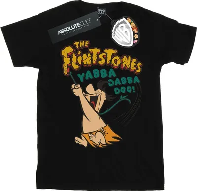 Produktbild von The Flintstones - "Yabba Dabba Doo" T-Shirt für Damen BI23166 (L) (Schwarz)