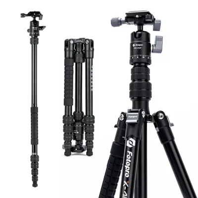Produktbild von Fotopro Kamerastativ 157,5 cm, leicht & stabil, Aluminium Einbeinstativ mit Kugelkopf, tragbar für DSLR, mit Tasche, max. Traglast für Reisen