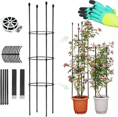 Image de Rankobelisk de 146 cm, en acier et en plastique, pour jardin