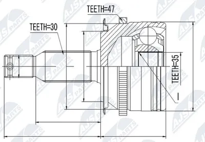 Produktbild von NTY Gelenksatz Antriebswelle Vorne Links Getriebeseitig für MITSUBISHI L 200 / Triton Pickup (KAT, KBT) NPZ-MS-006