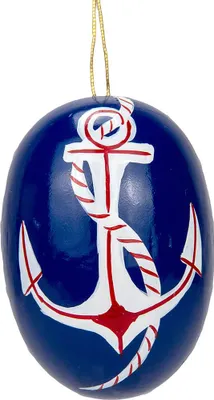 Produktbild von Osterei dunkelblau mit Anker (5,5cm) von Kunstgewerbe Uhlig