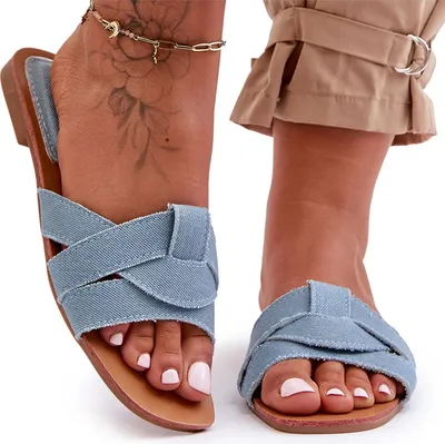 Produktbild von Damen Stoff Pantoletten Hellblau Aversa 39