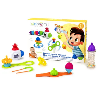 Produktbild von Lalaboom Bauset Lernspielzeug - 20-teiliges Perlen-Set