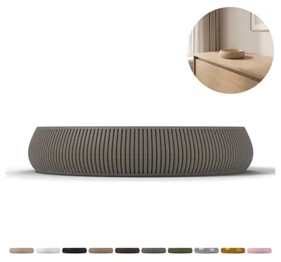 Obrázek produktu pro Miska na klíče Japandi Ø 17,6 cm, výška 3,5 cm, PLA, na drobnosti – Šedá