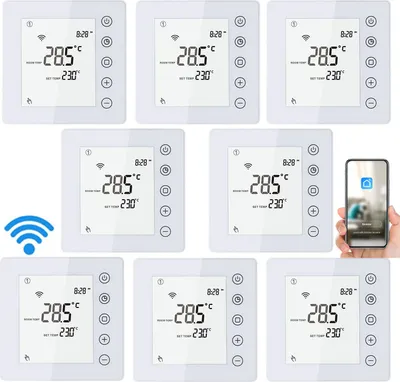 Produktbild von 8X WIFI Thermostat Smart WIFI Raumthermostat Elektroheizung Fußbodenheizung Programmierbar Heizungsthermostat Wochenprogrammierbarer Temperaturregler Frostschutz Energieeinsparung