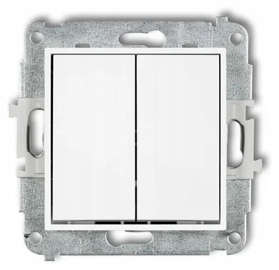Immagine prodotto di Interruttore a pressione Karlik Mini, da incasso, doppio, bianco