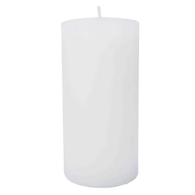 Produktbild von Stumpenkerze trendig weiß durchgefärbt aus Paraffin Höhe 10cm