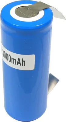 Produktbild von Trade-Shop 26650 Akku Zelle 3000mAh 3,2V Hochstromfest Schnelladefähig Rohzelle zum Selbsteinbau Austausch mit U-Lötfahne im Schrumpfschlauch Ersatzakku Austauschakku Industriezelle