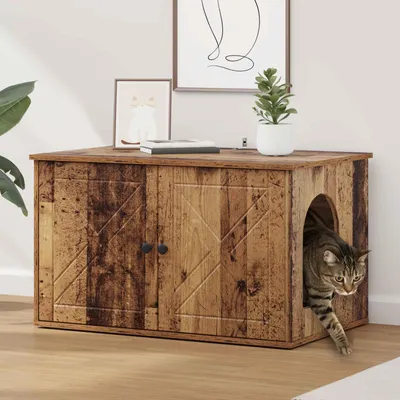Produktbild von "Schlussverkauf" Katzenhaus moderne - Max. Gewicht: 60 kg - Altholz 85x55x50 cm Holzwerkstoff  C15737