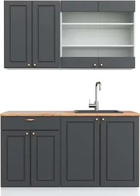 Obrázek produktu pro Jednotková kuchyně Vicco Fame-Line Antracitově zlatá/bílá 140 cm , PD Dub, Model 42394