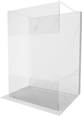 Produktbild von Mexen Kioto freistehende Duschwand 110 x 200 cm, Transparent/Frost 8 mm, Weiß - 800-110-002-20-35