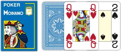 Immagine prodotto di Modiano Spielkarten 486 - Poker Cristallo 4 Index azzurro