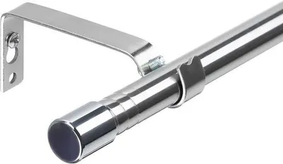 Productafbeelding van Ibenzoa® Roestvrijstalen gordijnroede, 16 mm, verstelbaar van 76 tot 198 cm, geschikt voor binnen- en buitengebruik, belastbaar tot 12 kg, inclusief bevestigingsmaterialen en een verlengstuk van 20 cm