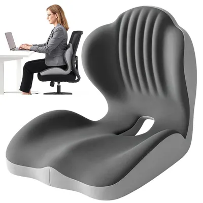 Produktbild von Omgoods – Ergonomisches Sitzkissen mit Rückenlehne aus Memory-Schaum für Bürostühle