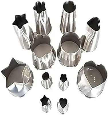 Produktbild von Edelstahl Ausstechformen 10 Stück Ringe Keksformen Cutter Set Speiseringe Keks Cookie Rund Plätzchen Ausstecher plus 3 Gebäckdosen