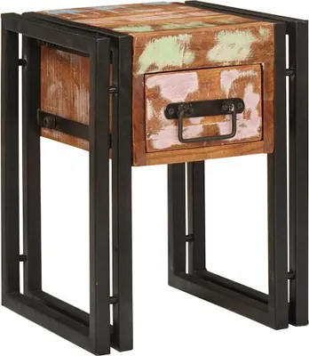 Produktbild von Beistelltisch 30 x 30 x 40 cm Massives upgecyceltes Holz