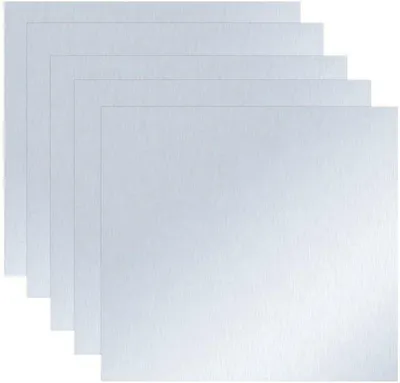 Productafbeelding van Zinken plaat, 99,99% metaalzuiverheid - 5 stuks - 140x140x0,2 mm - Hoge dichtheid - Smeltpunt 419,5 °C - Laboratorium - Metalen plaat