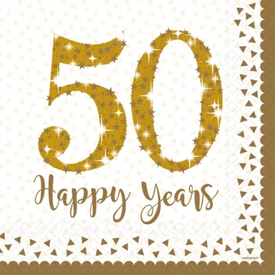 Produktbild von "Gold Anniversaries" | 16 Servietten 33x33cm