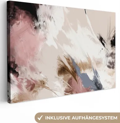 Obrázek produktu pro OneMillionCanvasses® - Obrazy na plátně - Barva - Abstraktní - Růžová - Bílá, Fototapeta, nástěnná dekorace Obývací pokoj, 30x20cm