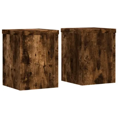Produktbild von vidaXL Pflanzenständer 2 Stk. Räuchereiche 15x15x20 cm Holzwerkstoff