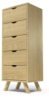 Produktbild von Skandinavische lumpenhändler Viking 5 Schubladen aus Massivholz - Honig
