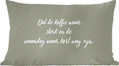 Produktbild von MuchoWow® Zierkissen Sofakissen Wohnzimmer Dekokissen 50x30 cm Kaffee - Möge der Kaffee stark sein - Zitate - Sprichwörter - Montag - Wohnzimmerdekoration - Polster mit Photo