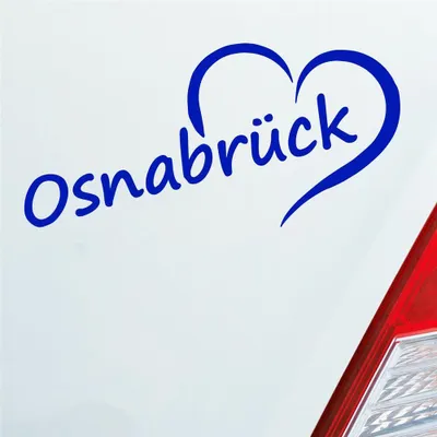 Produktbild von Auto Aufkleber Osnabrück Herz Stadt City Liebe Love Heimat 17x8 cm Dunkelblau Sticker Heckscheibenaufkleber