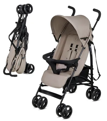 Immagine prodotto di Kinderkraft TIK – Passeggino da viaggio 6,5 kg, posizione reclinabile, ruote anti-foratura, pieghevole in pochi secondi, con maniglia per il trasporto, colore: beige