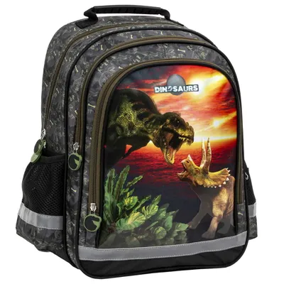 Produktbild von Derform Dinosaurier-Schulrucksack mit zwei Fächern