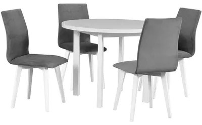 Obrázok produktu pre Stôl DS23 biely laminát + stoličky DK47 (4 ks) biela / 31A