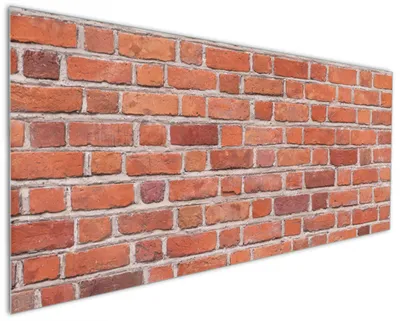 Produktbild von Wallario Küchenrückwand aus Glas, Größe: 125 x 50 cm, Motiv: Rote Ziegelsteinwand - Backsteine | Spritzschutz | abwischbar | pflegeleicht | in