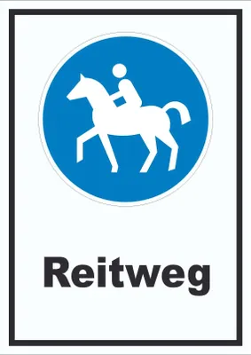 Produktbild von Schild Reitweg A0 Rückseite selbstklebend
