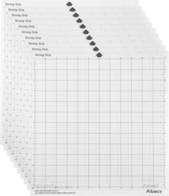 Produktbild von 10er-Pack Ersatz-Schneidematte transparente selbstklebende Cricut-Matte mit Messgitter 12 x 12 Zoll für Silhouette cameo Cricut Explore Plotter-Maschine